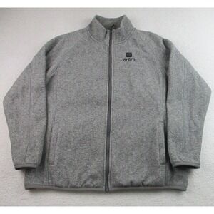 ORORO Heated Fleece Jacket Mens Large Gray Full‎ Zip Battery Powered Lined Warm